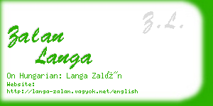 zalan langa business card